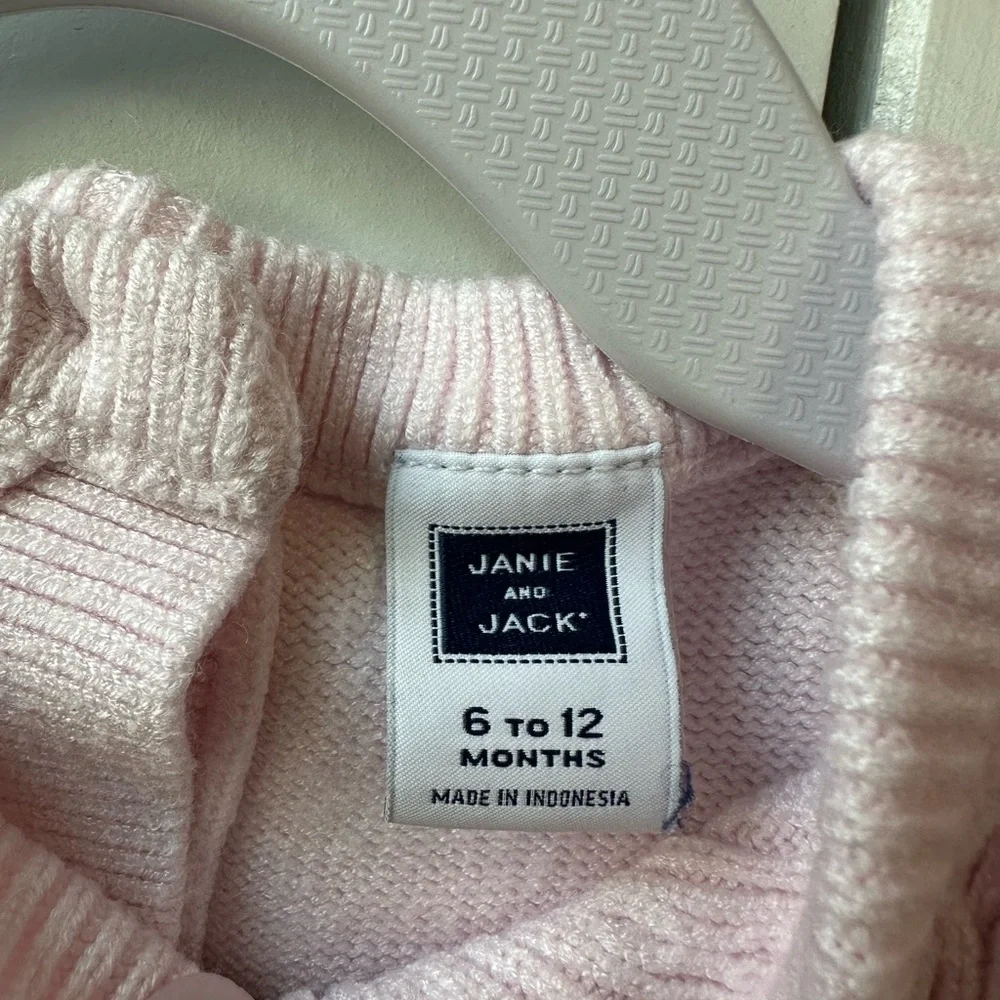 Janie and Jack Petal Pink Cable Knit Sweater Dress (Size 6-12 Months)